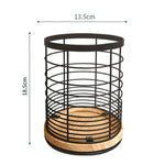 Utensil Holder 360° Rotating Wooden Base Non-Slip Feet