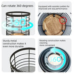 Utensil Holder 360° Rotating Wooden Base Non-Slip Feet