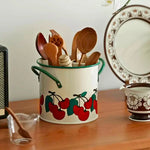 Utensil Holder Enamel Cast Iron Internal Divider