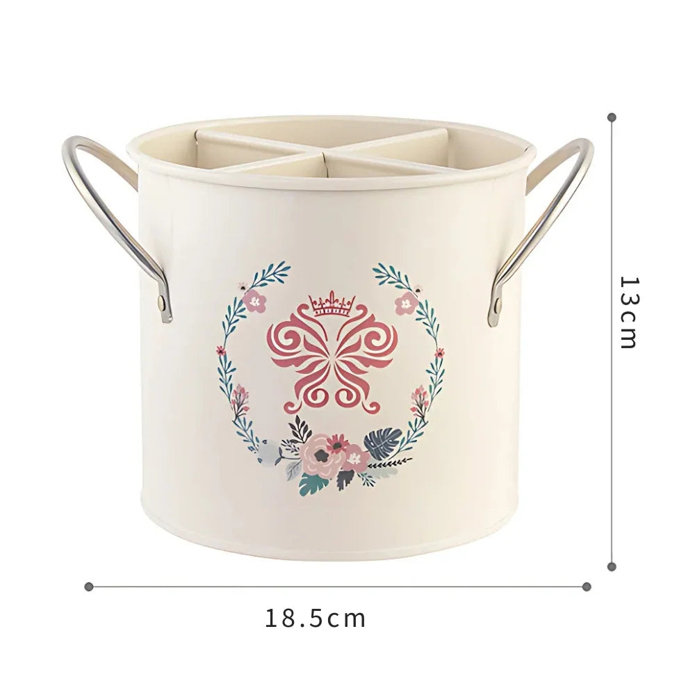 Utensil Holder Enamel Cast Iron Internal Divider