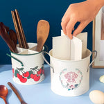Utensil Holder Enamel Cast Iron Internal Divider