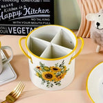 Utensil Holder Enamel Cast Iron Internal Divider