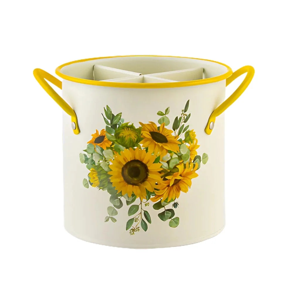 Utensil Holder Enamel Cast Iron Internal Divider