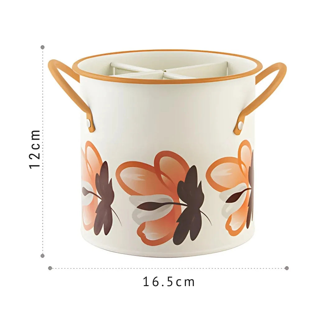 Utensil Holder Enamel Cast Iron Internal Divider