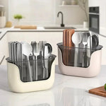 Utensil Holder Multi-Compartment Vented Drainage Space-Saving Design