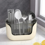 Utensil Holder Multi-Compartment Vented Drainage Space-Saving Design