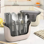 Utensil Holder Multi-Compartment Vented Drainage Space-Saving Design