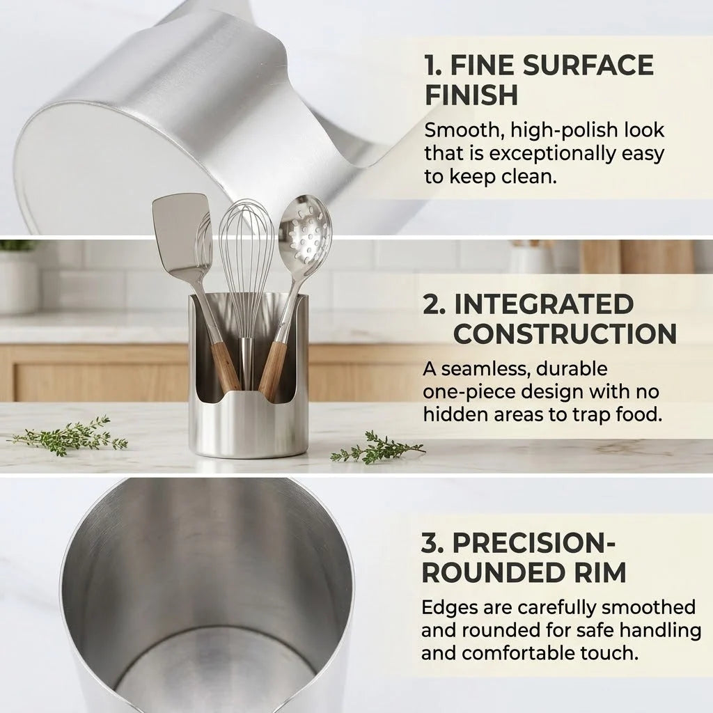 Utensil Holder Stainless Steel Space-Saving Countertop Organizer