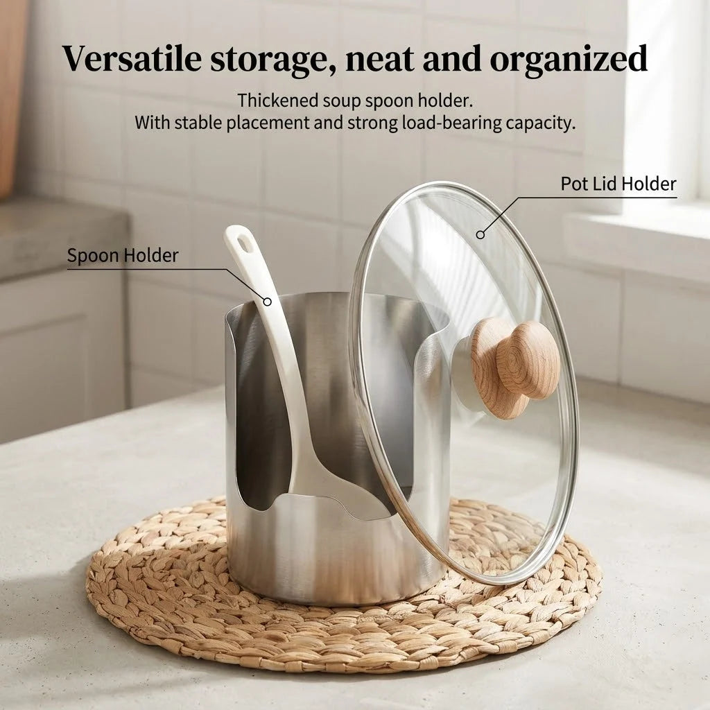 Utensil Holder Stainless Steel Space-Saving Countertop Organizer