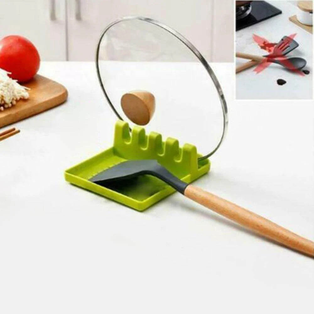 Utensil Rest Silicone Drip-Catching Holds 4 Utensils Dishwasher-Safe