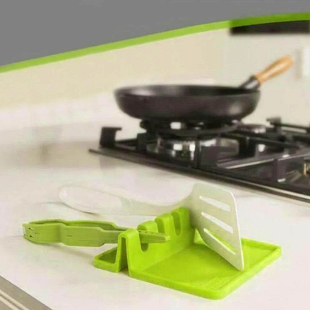 Utensil Rest Silicone Drip-Catching Holds 4 Utensils Dishwasher-Safe
