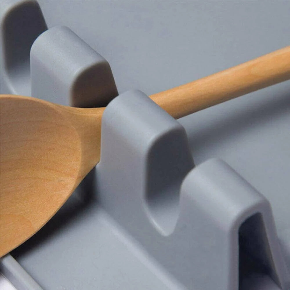 Utensil Rest Silicone Drip-Catching Holds 4 Utensils Dishwasher-Safe