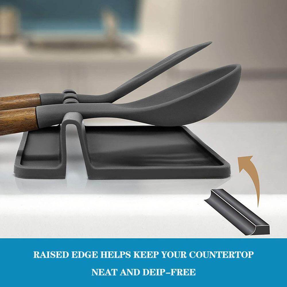 Utensil Rest Silicone Drip-Catching Holds 4 Utensils Dishwasher-Safe