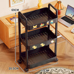 Utility Cart 3-Tier Perforated Trays Locking Swivel Casters