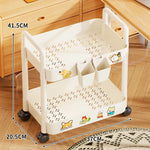 Utility Cart 3-Tier Perforated Trays Locking Swivel Casters