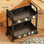 Utility Cart 3-Tier Perforated Trays Locking Swivel Casters