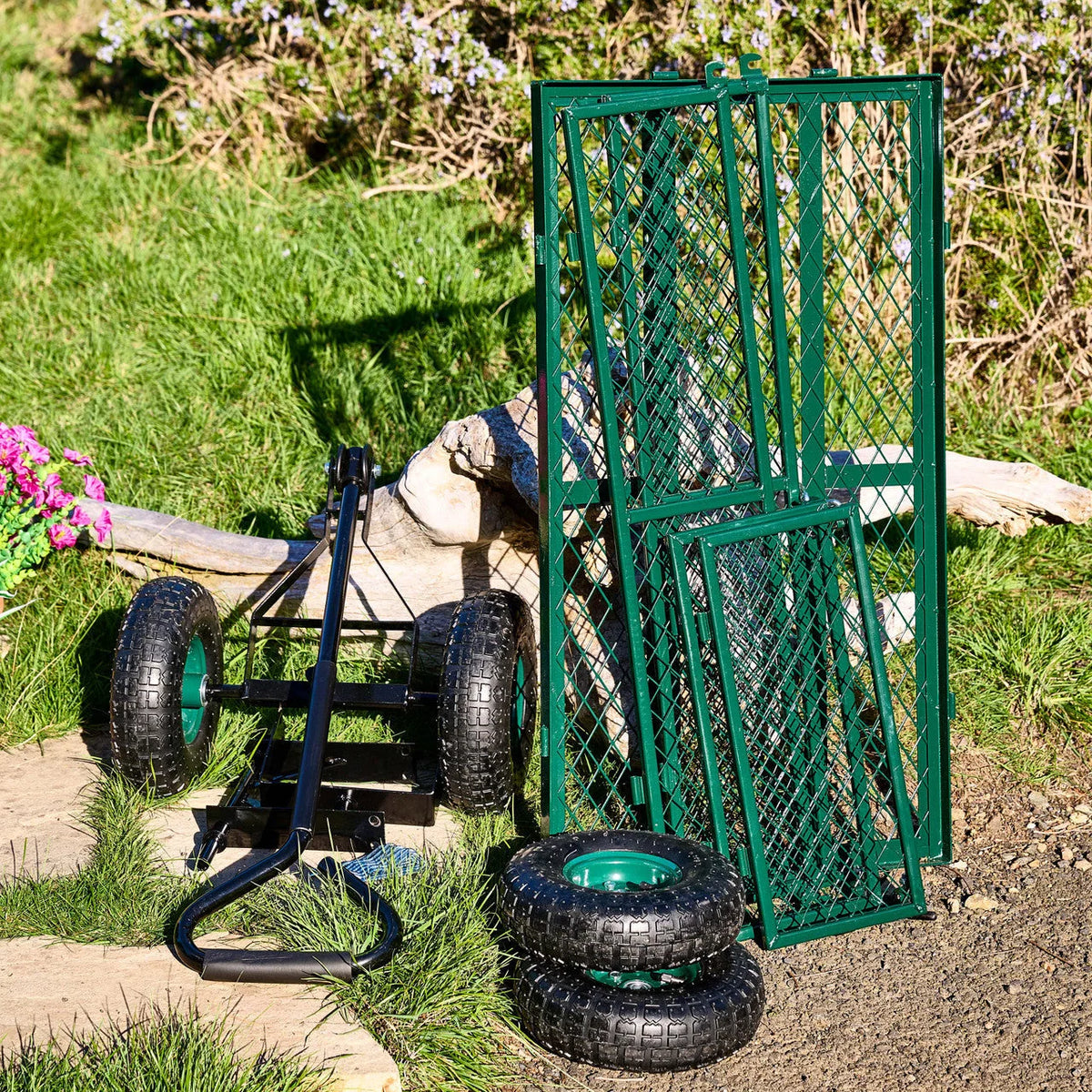 Utility Wagon 650 lb Capacity Removable Mesh Sides