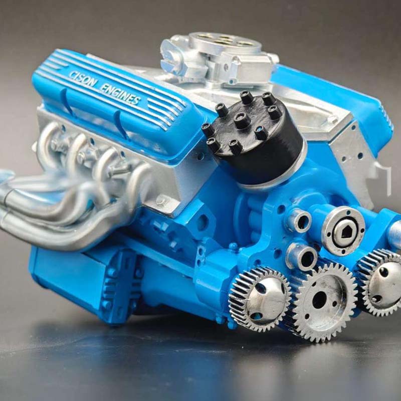 V8 Engine Kit Working Gasoline-Powered CNC-Machined Metal