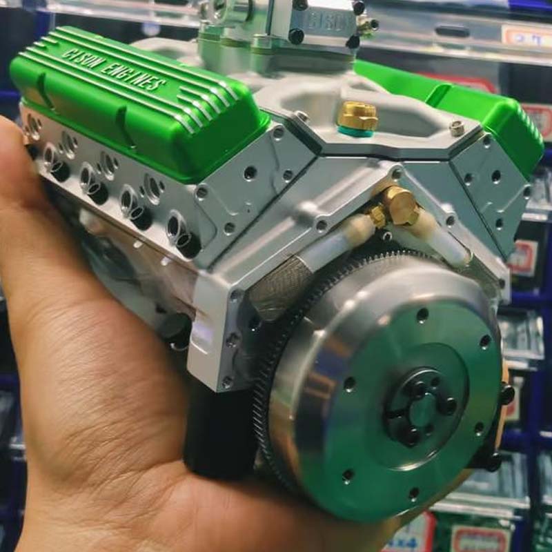 V8 Engine Kit Working Gasoline-Powered CNC-Machined Metal