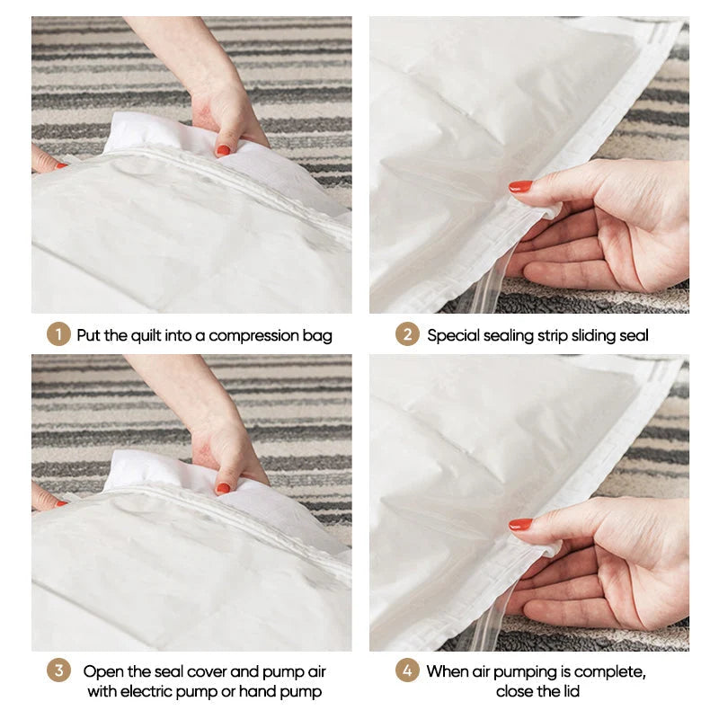 Vacuum Compression Bag Triple-Seal Valve & Double Zipper