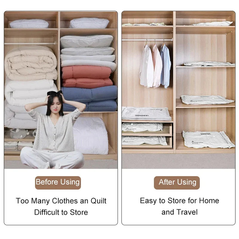 Vacuum Storage Bags Expandable Cube Space-Saving Design