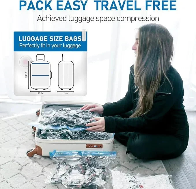 Vacuum Storage Bags Space-Saving Compression Double-Seal Valve