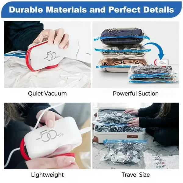 Vacuum Storage Bags Space-Saving Compression Double-Seal Valve