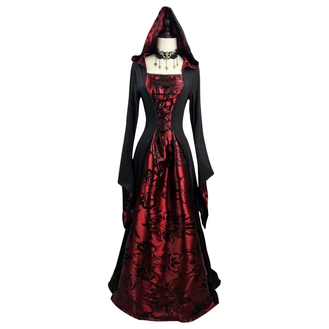 Vampire Costume Dress & Cape Gothic Red
