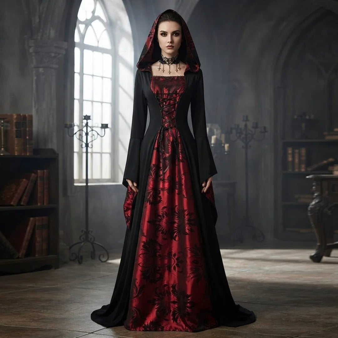 Vampire Costume Dress & Cape Gothic Red