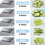 Vegetable Chopper Adjustable Stainless Steel Blade with Collection Tray & Hand Guard
