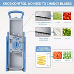 Vegetable Chopper Adjustable Stainless Steel Blade with Collection Tray & Hand Guard