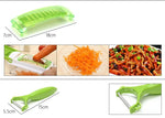 Vegetable Chopper Built-In Storage Container Stainless Steel Blades