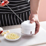 Vegetable Chopper Manual Pull-Cord Stainless Steel Blades