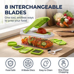 Vegetable Chopper Stainless Steel Blades Set of 8 With Container