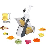 Vegetable Slicer 5-In-1 Adjustable Thickness Dishwasher-Safe