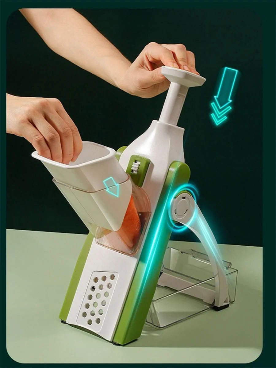 Vegetable Slicer 5-In-1 Adjustable Thickness Dishwasher-Safe