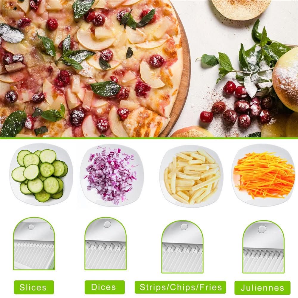 Vegetable Slicer 5-In-1 Adjustable Thickness Dishwasher-Safe