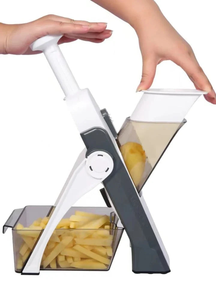 Vegetable Slicer 5-In-1 Built-In Collecting Tray & Safety Guard