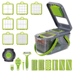 Vegetable Slicer & Chopper 18-In-1 Built-In Container & Non-Slip Base