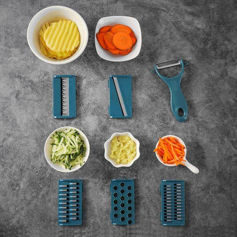 Vegetable Slicer Four Interchangeable Blades Detachable Container