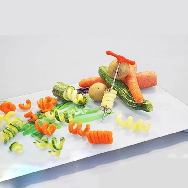 Vegetable Spiral Cutter Manual Stainless Steel Blade Easy Clean