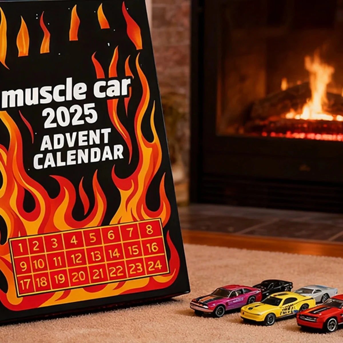 Vehicle Advent Calendar 24 Miniature Cars Die-Cast Metal & Plastic
