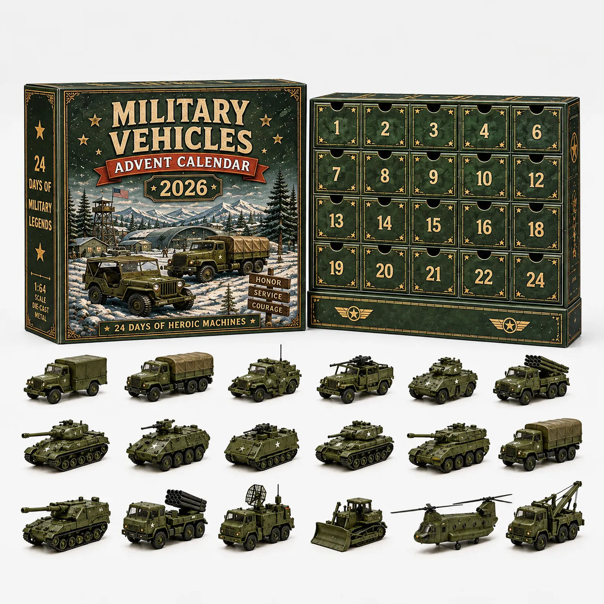 Vehicle Advent Calendar Die-Cast Set of 24