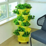 Vertical Garden Planter Stackable Self-Draining Wheeled Base