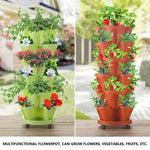 Vertical Garden Planter Stackable Self-Draining Wheeled Base