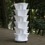 Vertical Garden Planter Stackable Self-Draining Wheeled Base