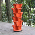 Vertical Garden Planter Stackable Self-Draining Wheeled Base