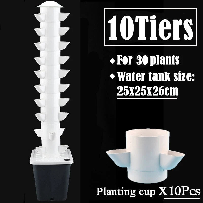 Vertical Hydroponic Garden Kit Stackable Food-Safe PP