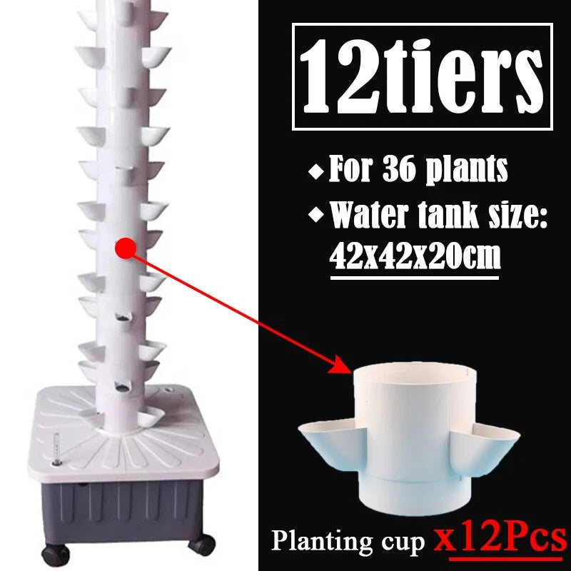 Vertical Hydroponic Garden Kit Stackable Food-Safe PP