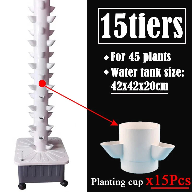 Vertical Hydroponic Garden Kit Stackable Food-Safe PP